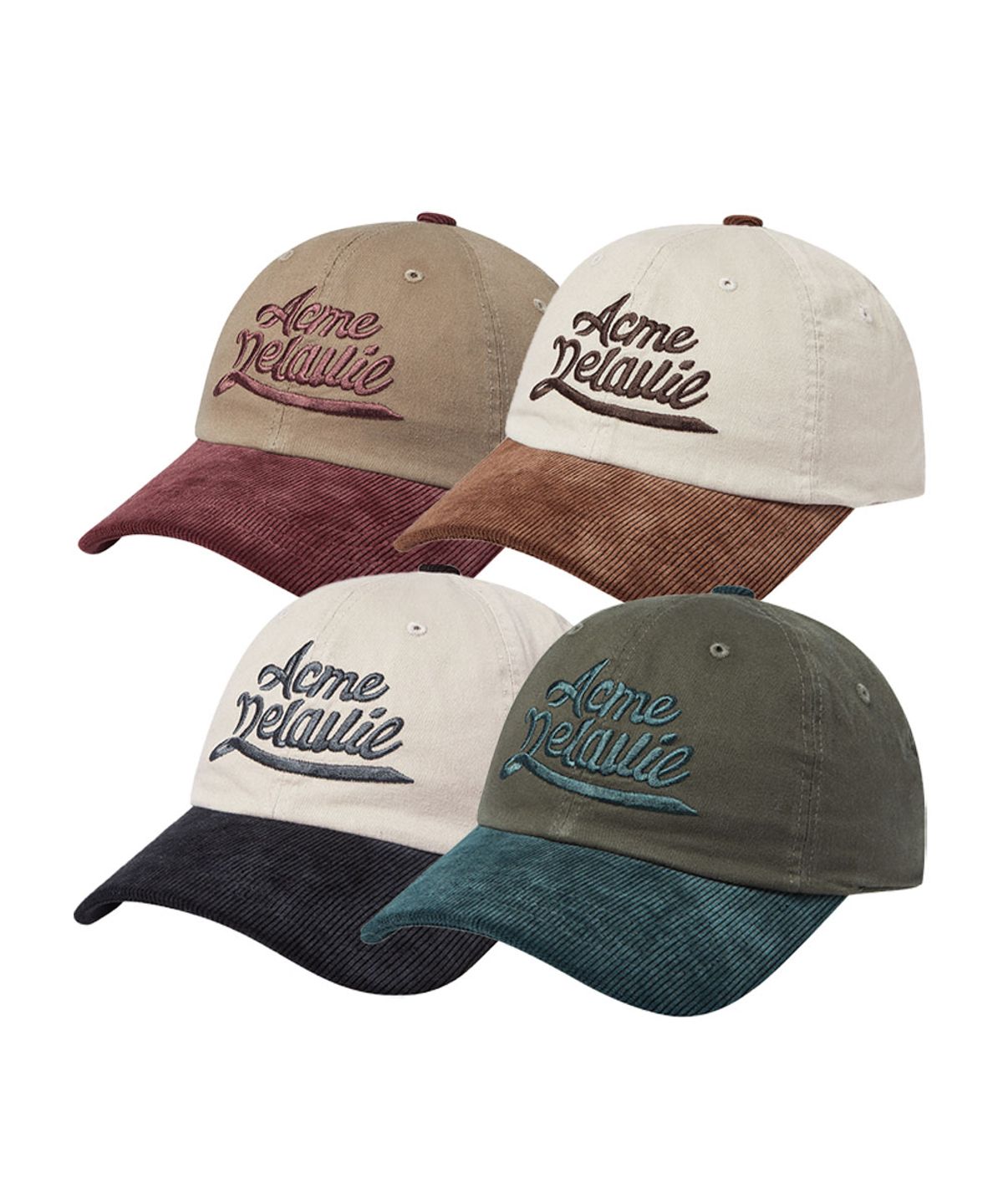 아크메드라비(ACME DE LA VIE) CORDUROY COLOR SCHEME BALL CAP