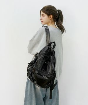 폴 글로시 백팩 - 블랙 + 유광 오링키링 증정