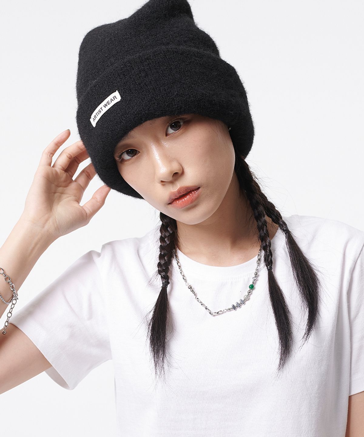 아티스트웨어(ARTISTWEAR) [6COLORS] 로고 오버핏 볼드 비니