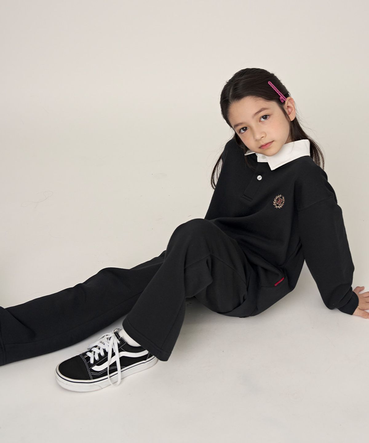 하버드 키즈(HARVARD KIDS) 헤리티지 로고 셋업 B5F023