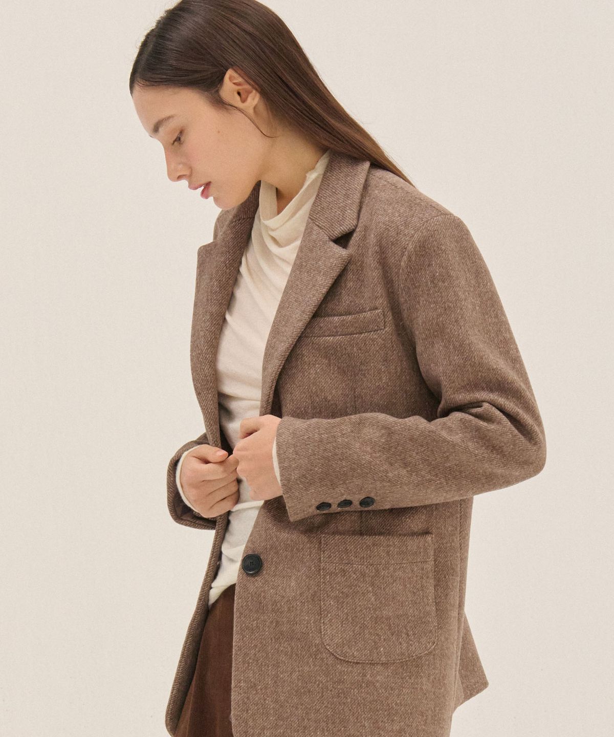 플로브(FLOVE) HERRINGBONE WOOL JAKET_BR