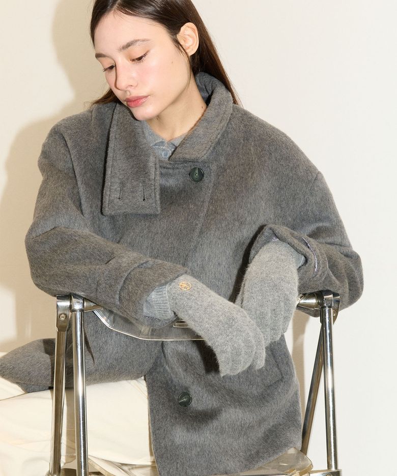HIGH NECK WOOL100% COAT_CH
