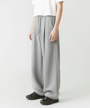 스트링 원턱 와이드 팬츠 - 멜란지