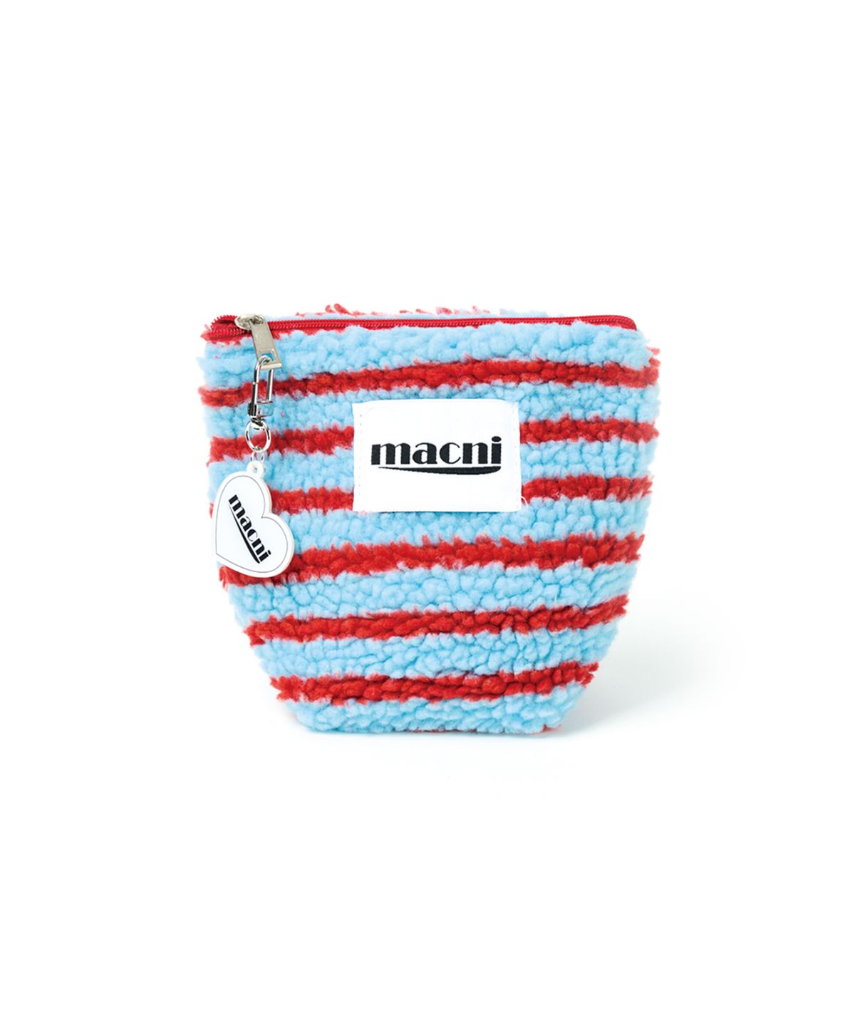 마크니(MACNI) POODLE STRIPE STANDY POUCH SKY BLUE