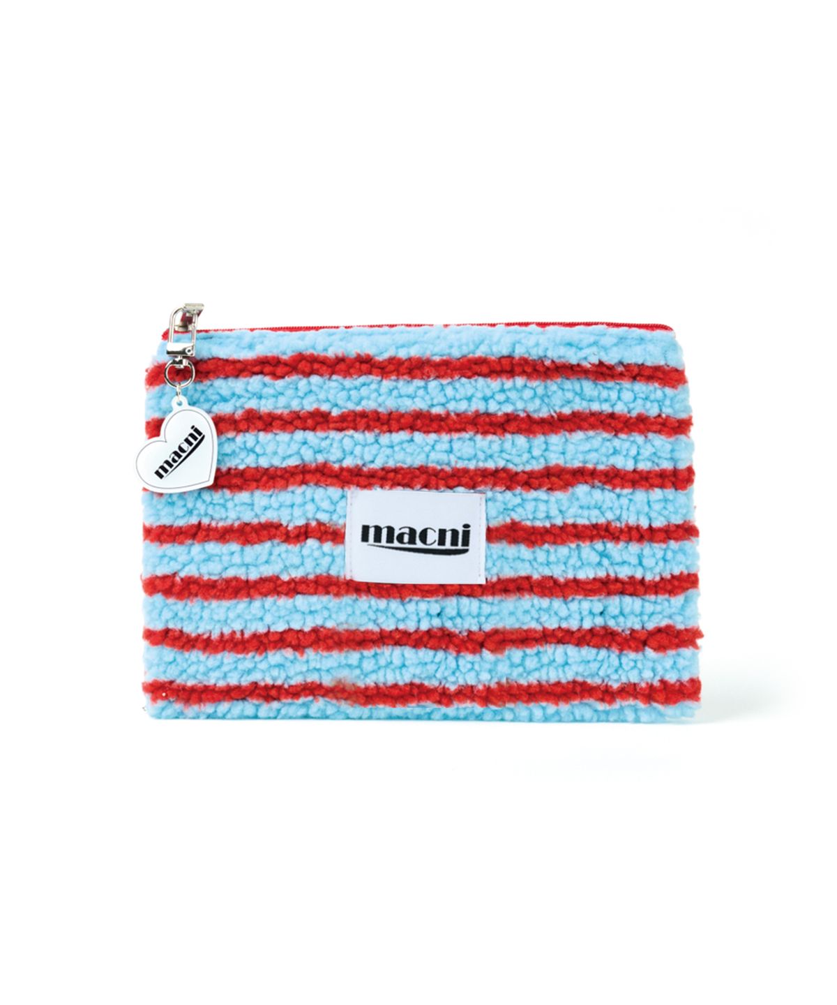 마크니(MACNI) POODLE STRIPE SLIM POUCH SKY BLUE