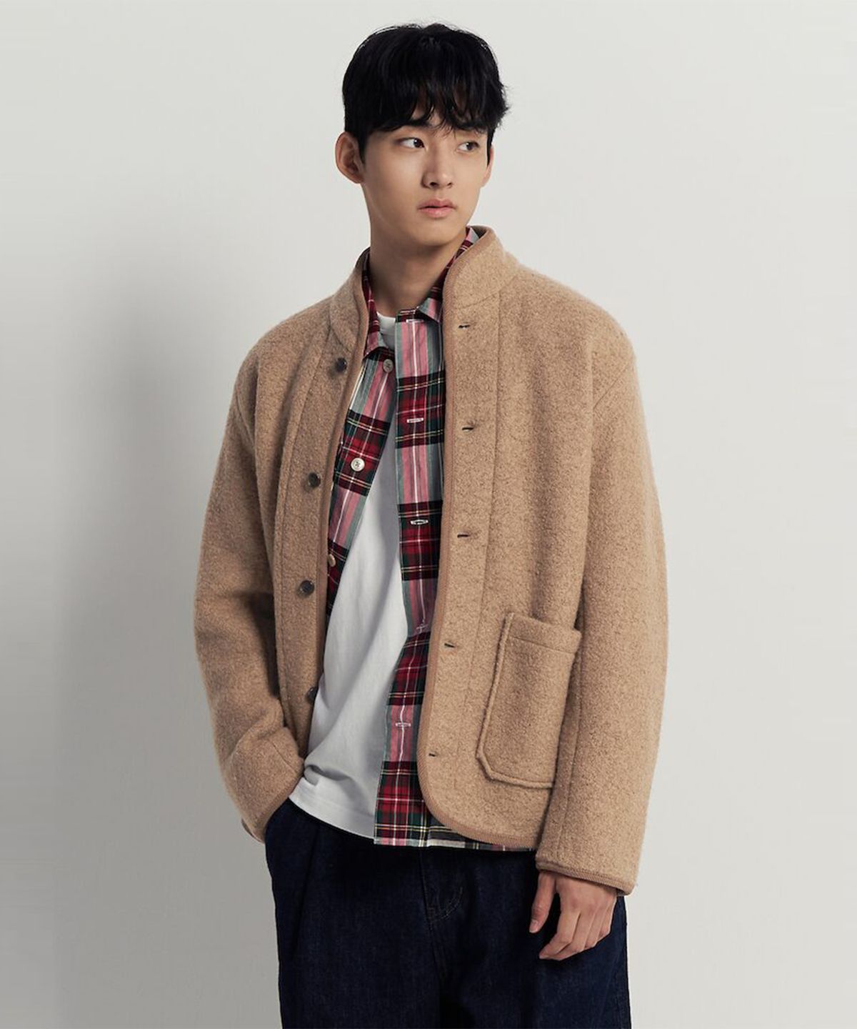 빈폴 멘(BEANPOLE MEN) 플리스 버튼업 카디건  베이지