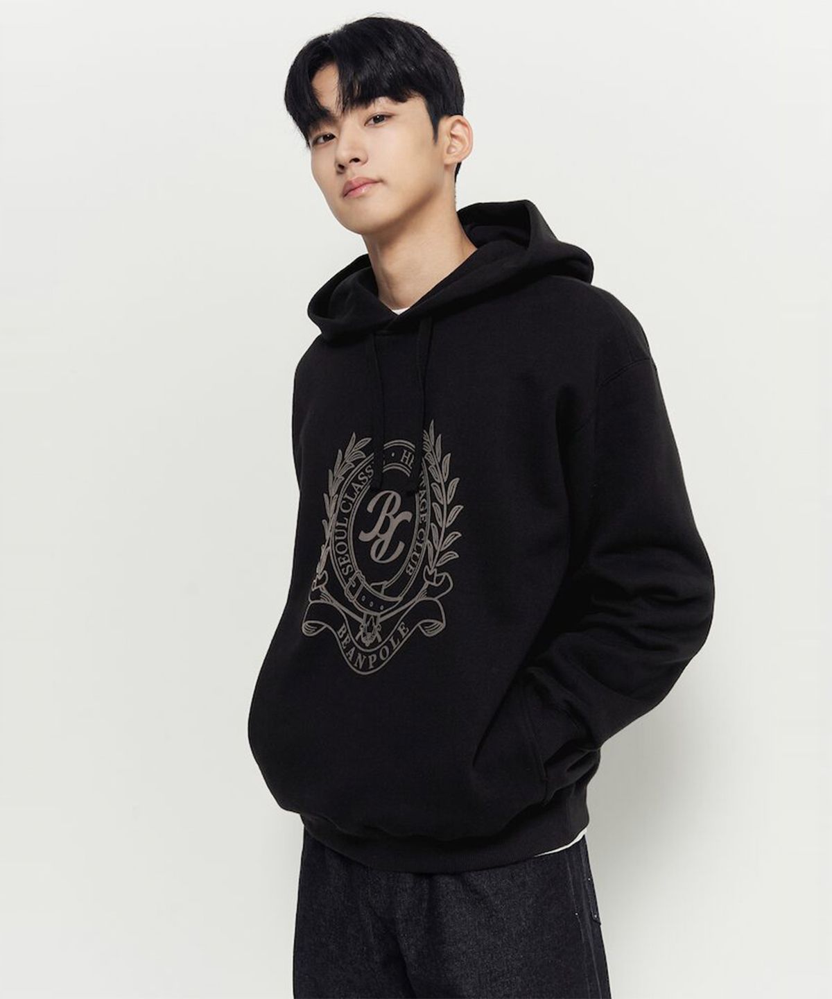 빈폴 멘(BEANPOLE MEN) 헤리티지 스웨트 후디  블랙