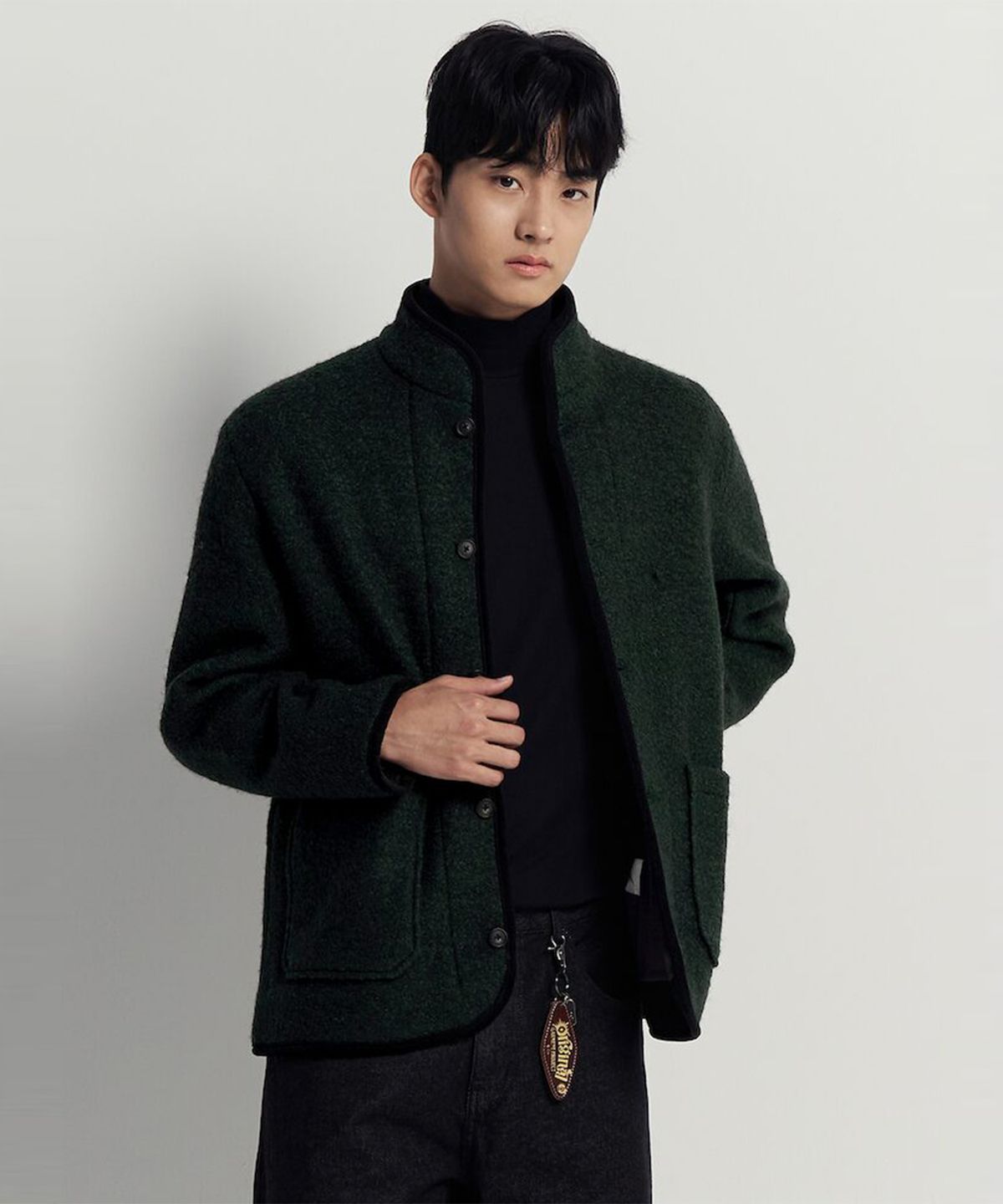 빈폴 멘(BEANPOLE MEN) 플리스 버튼업 카디건  그린