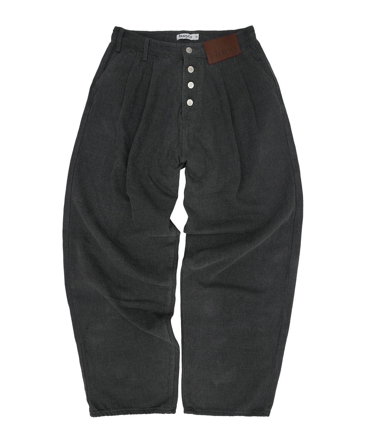 휴이(HUEY) Receipt Washed Curved Pants Charcoal