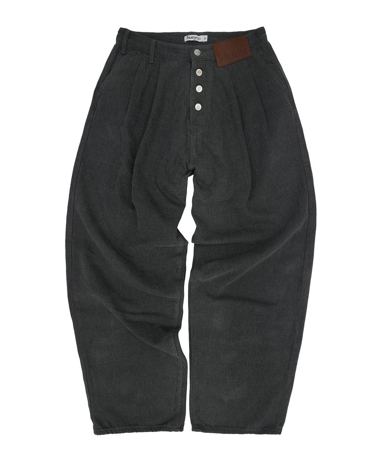Receipt Washed Curved Pants Charcoal