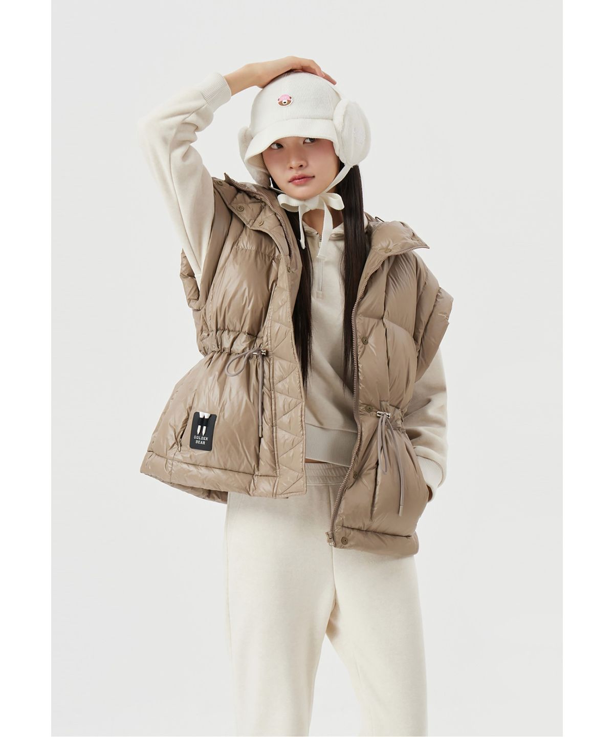 골든베어(GOLDEN BEAR) (W) Mid Length Down Vest G5VAW25801BRX