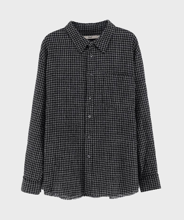 TARTAN CHECK WOOL NYLON SHIRT