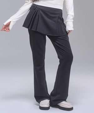 달린 레이어드 부츠컷 팬츠 [CHARCOAL]