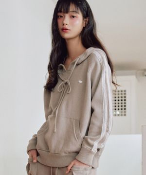 바닐라 니트 후드 [LIGHT GREY]
