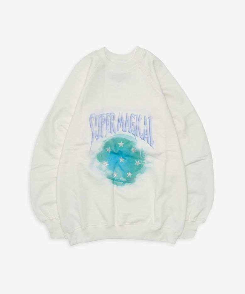 Super magical raglan fit sweatshirt in blanc