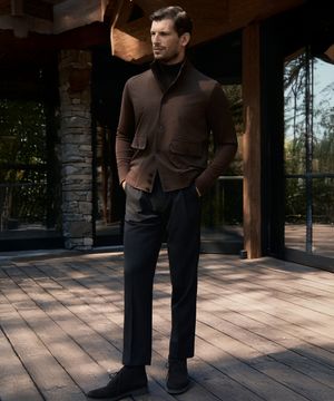 (M) 샤무아 패널 재킷 [브래큰 브라운]