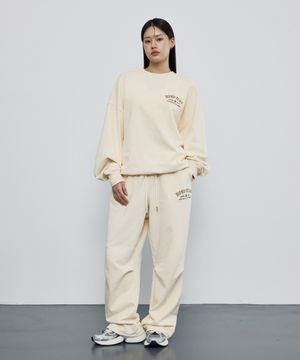 아이코닉 엠블럼 스웻셔츠 + 스웻팬츠 크림