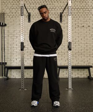 아이코닉 엠블럼 스웻셔츠 + 스웻팬츠 블랙