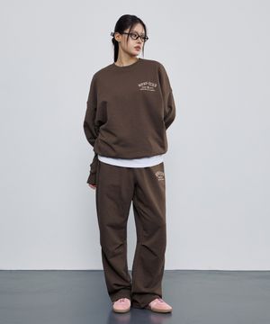 아이코닉 엠블럼 스웻셔츠 + 스웻팬츠 브라운
