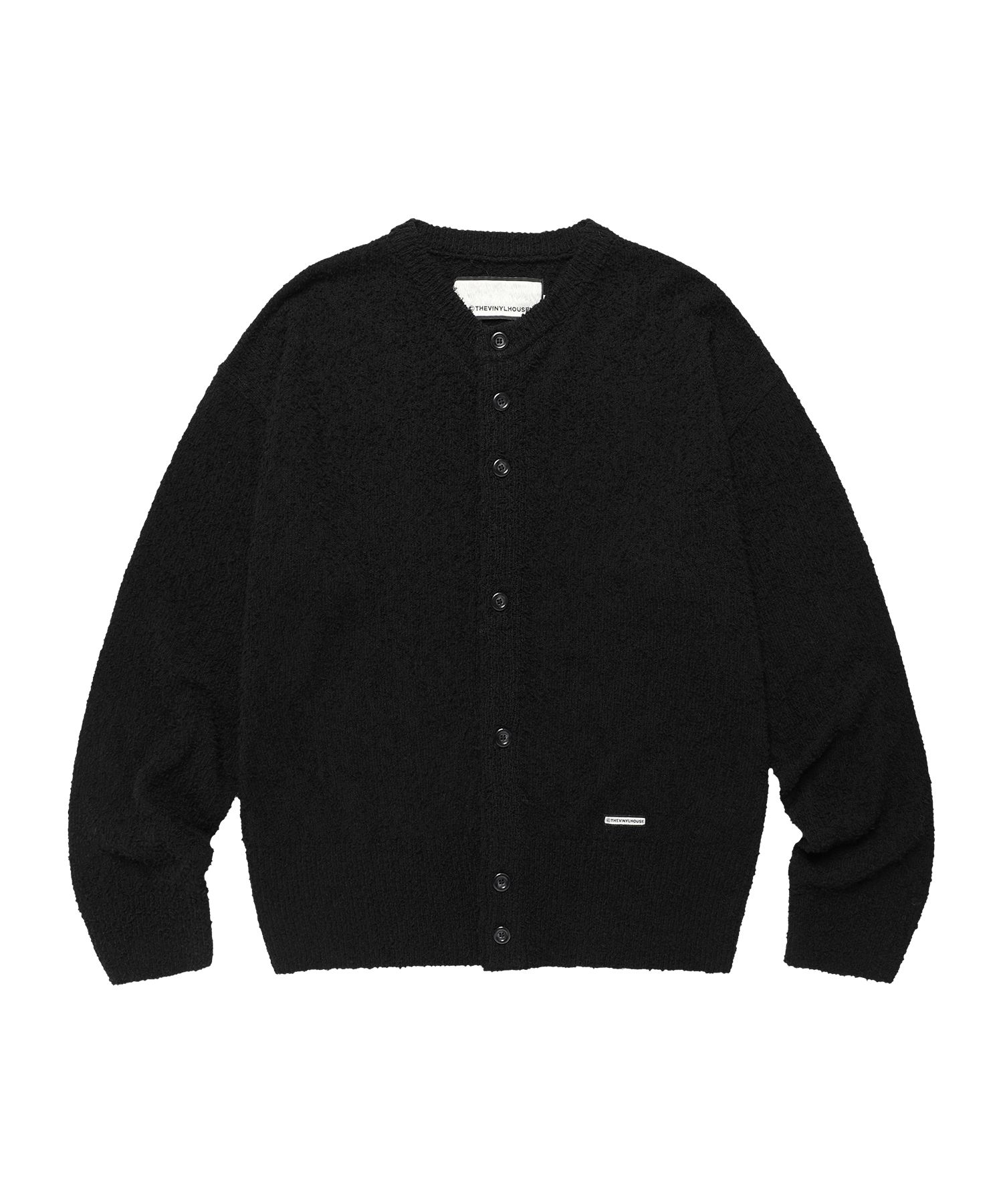 더바이닐하우스(THEVINYLHOUSE) ROUND NECK CARDIGAN BLACK - 사이즈