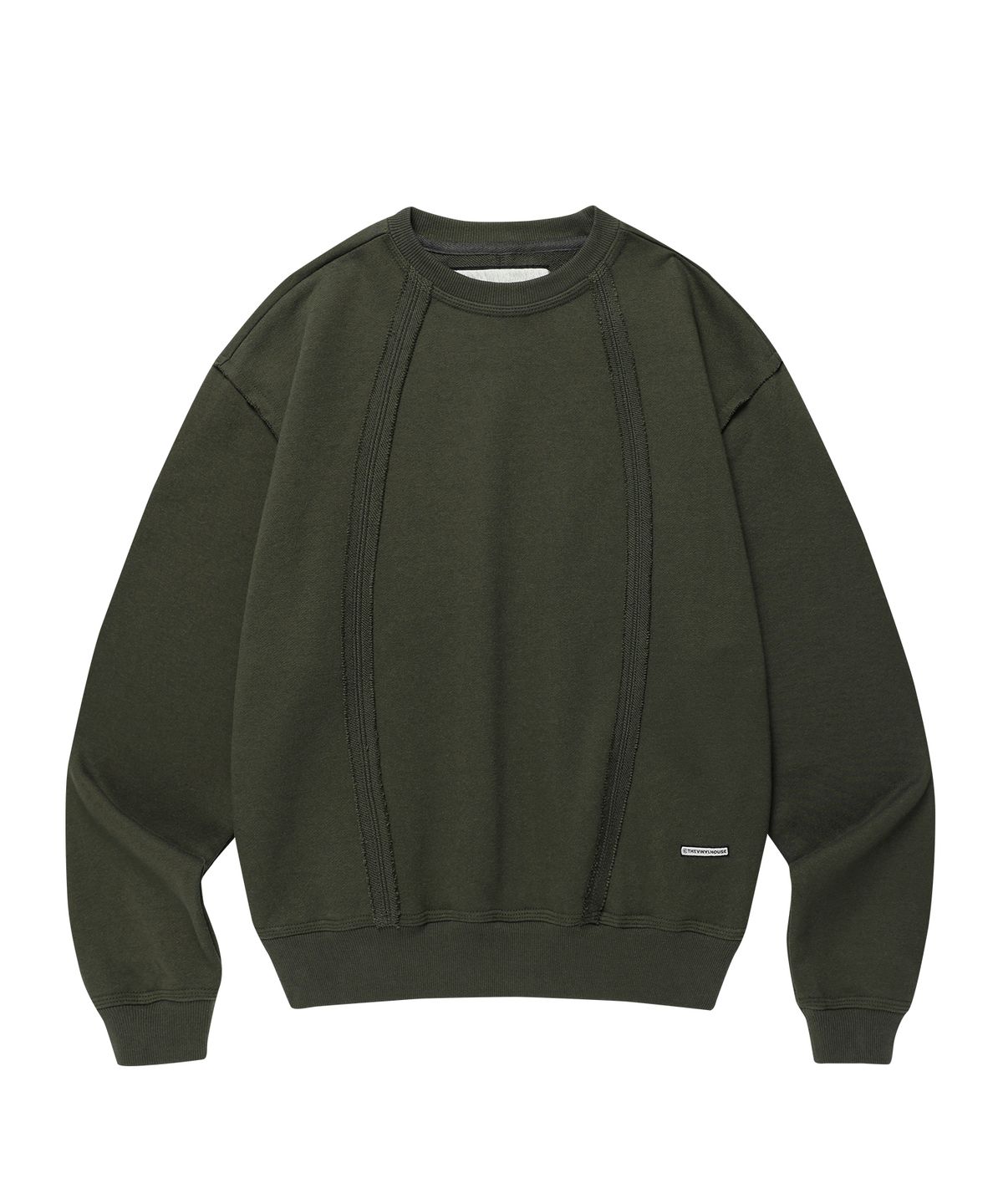 더바이닐하우스(THEVINYLHOUSE) CUT-OFF LINE SWEATSHIRTS KHAKI