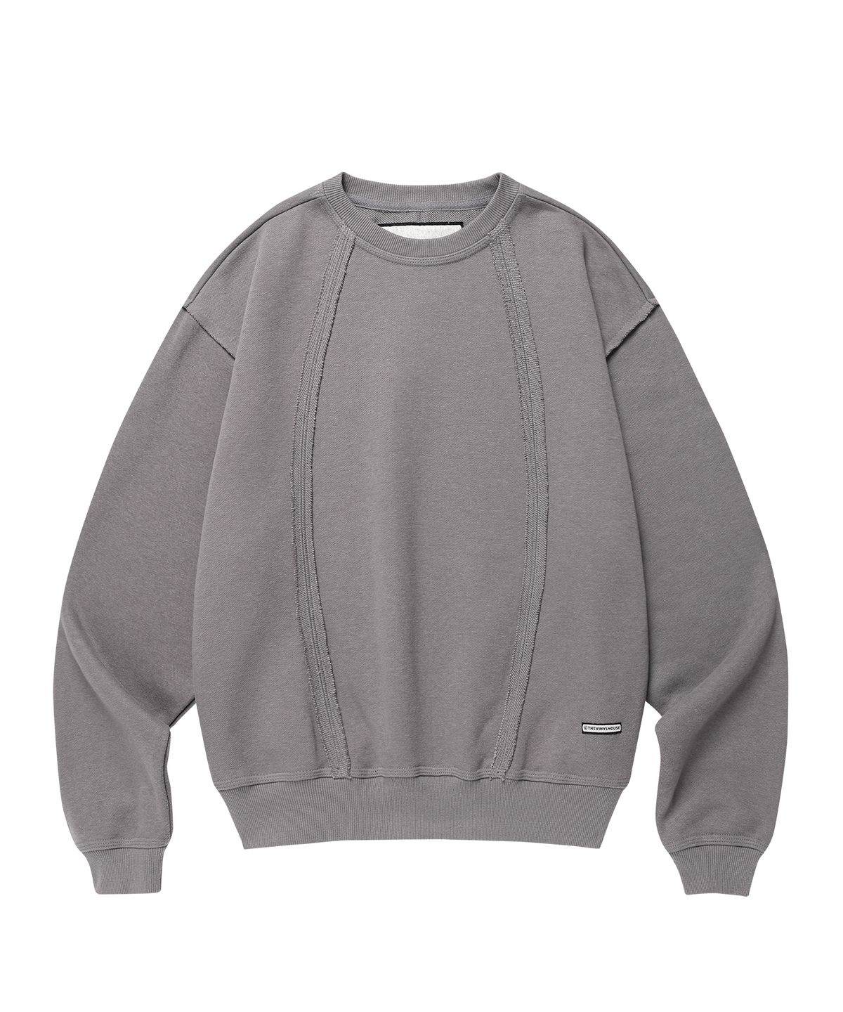 더바이닐하우스(THEVINYLHOUSE) CUT-OFF LINE SWEATSHIRTS DEEP GREY