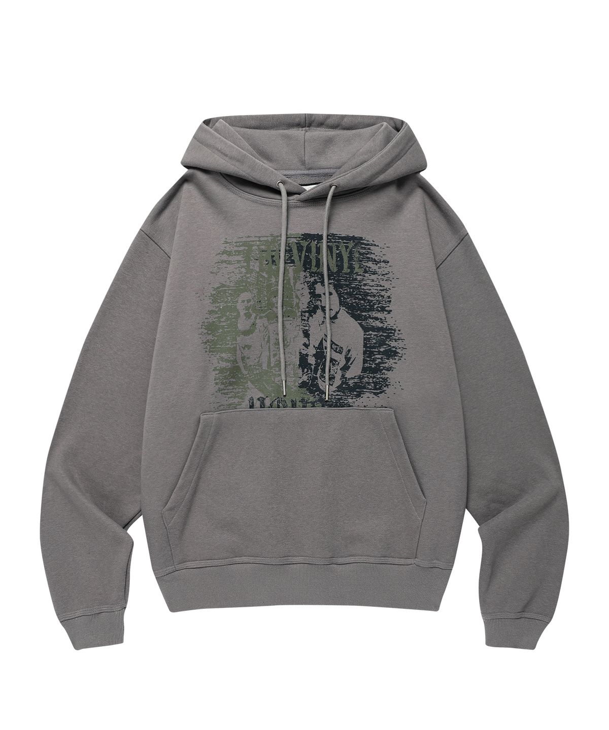 더바이닐하우스(THEVINYLHOUSE) VINTAGE TWO-TONE HOODIE DEEP GREY