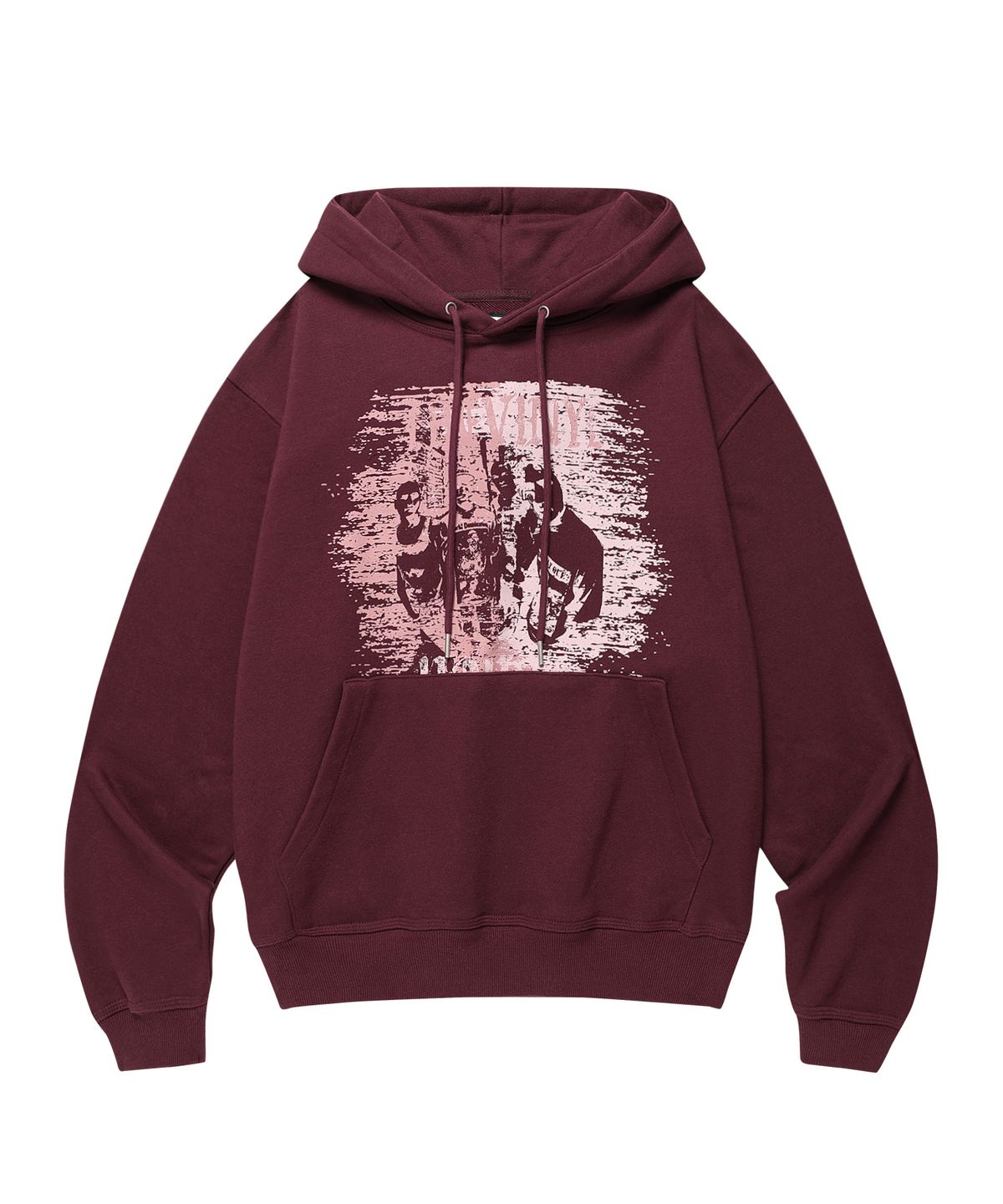 더바이닐하우스(THEVINYLHOUSE) VINTAGE TWO-TONE HOODIE BURGUNDY