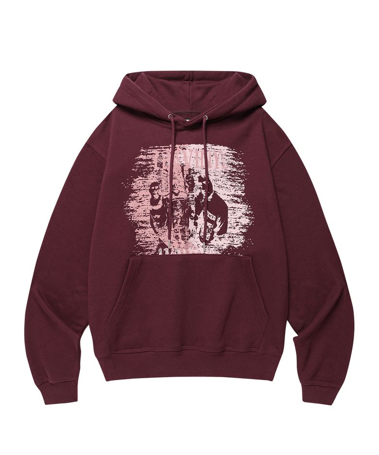 VINTAGE TWO-TONE HOODIE BURGUNDY