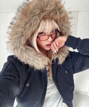 퍼 집업 후디 [챠콜]