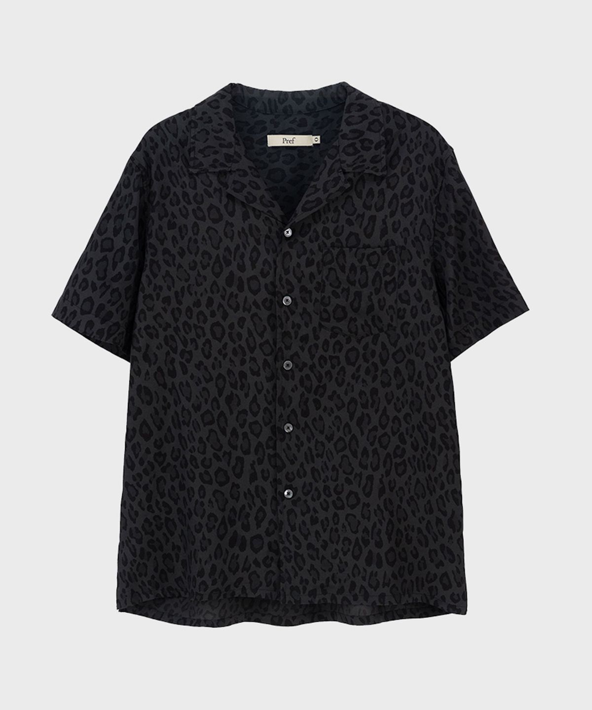 프레프(PREF) GREEN RAYON LEOPARD SHIRT