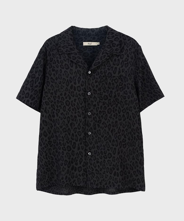 GREEN RAYON LEOPARD SHIRT