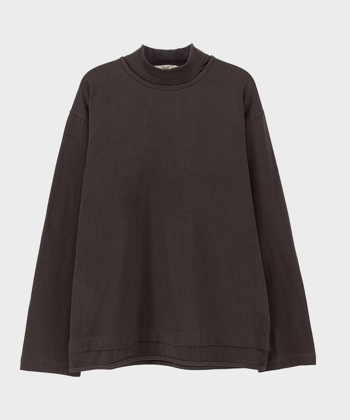 프레프(PREF) BROWN LAYERD MOCK NECK TOP