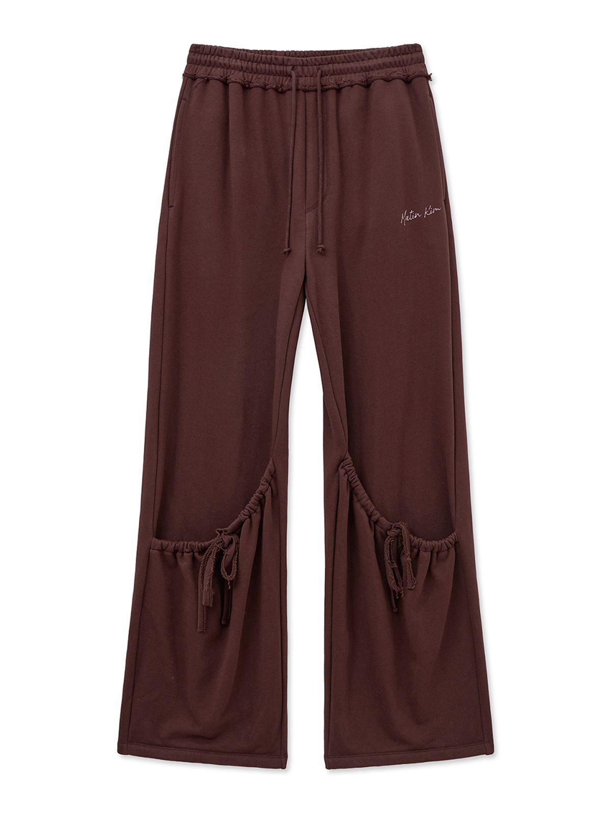 마뗑킴(MATIN KIM) DRAWSTRING POINT SWEATPANTS IN BURGUNDY