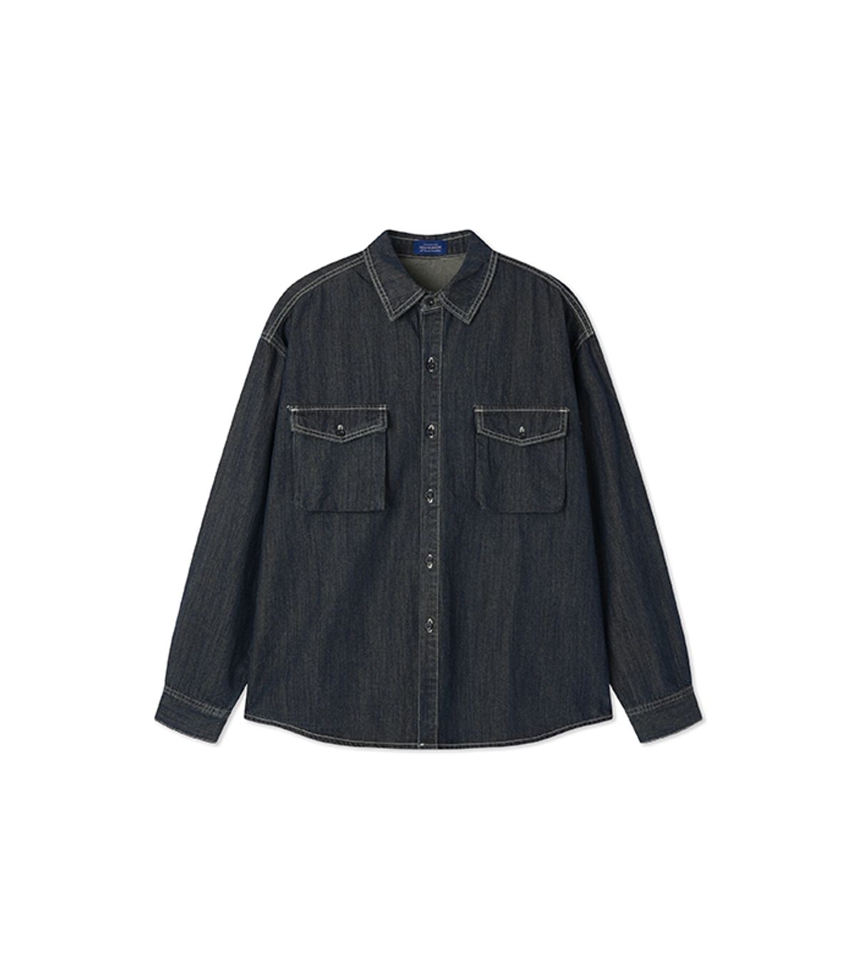블랙브라운(BLACKBROWN) 투 포켓 데님 워크 셔츠 [BLUE]