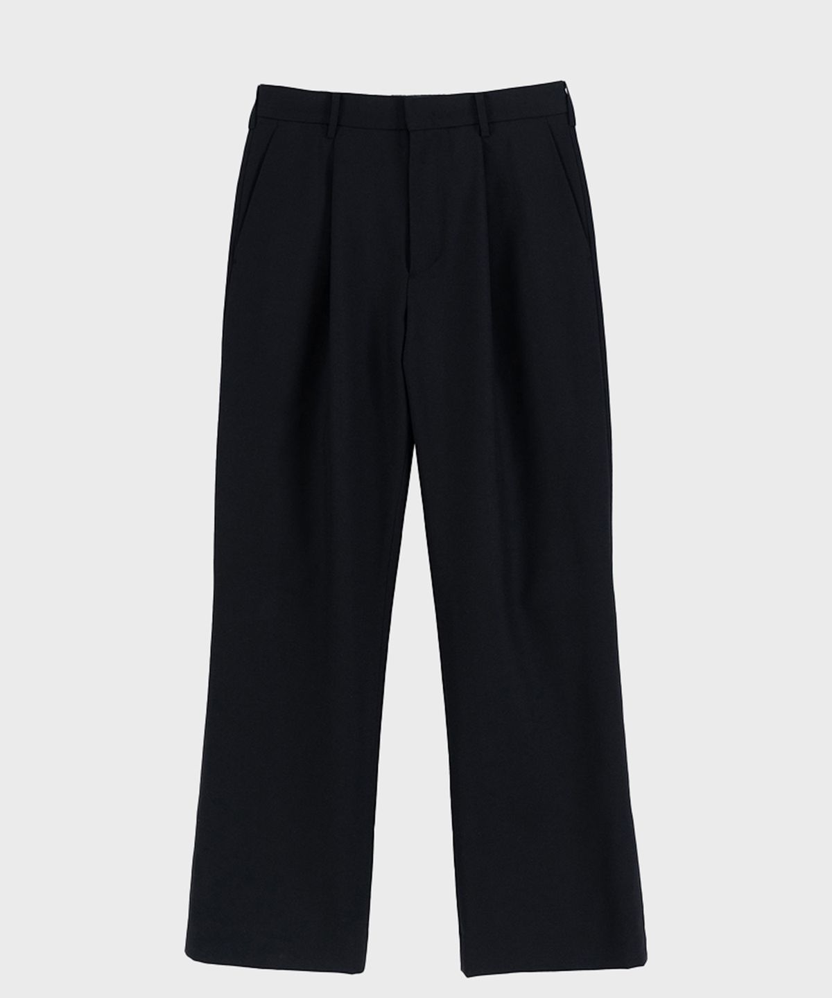 프레프(PREF) BLACK FLARED TROPICAL WOOL TROUSER