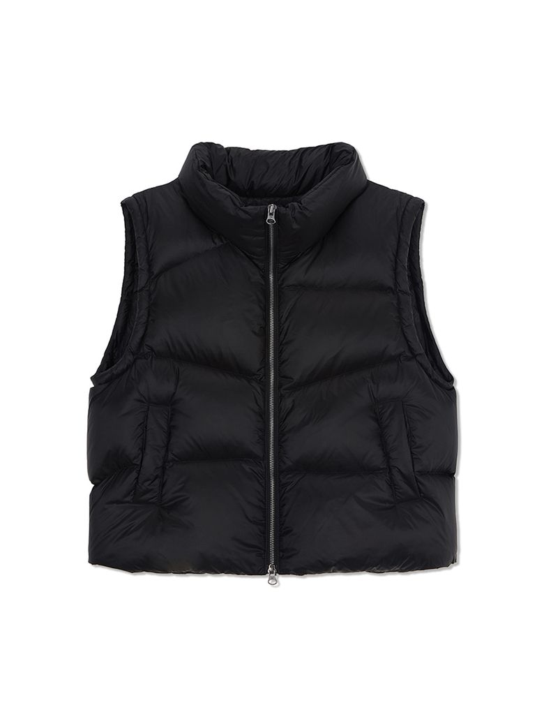 UNBALANCE QUILTED DOWN VEST FOR WOMEN IN BLACK