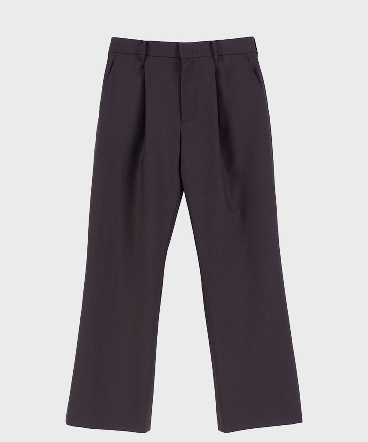 프레프(PREF) BROWN FLARED TROPICAL WOOL TROUSER