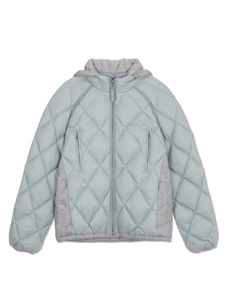 QUILTING HOODY LIGHTWEIGHT JUMPER IN MINT