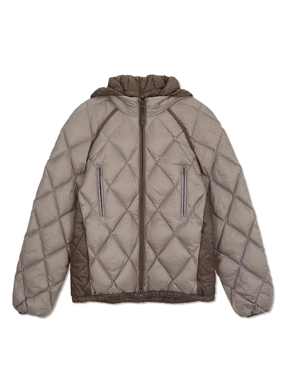 마뗑킴(MATIN KIM) QUILTING HOODY LIGHTWEIGHT JUMPER IN BEIGE