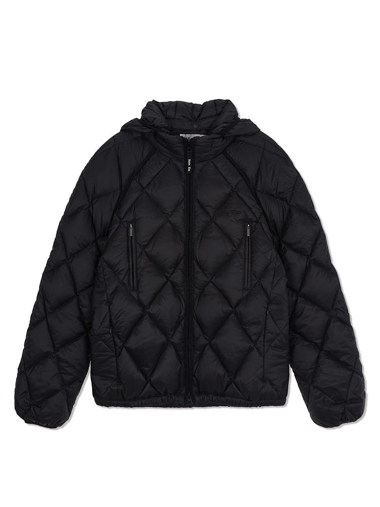 QUILTING HOODY LIGHTWEIGHT JUMPER IN BLACK