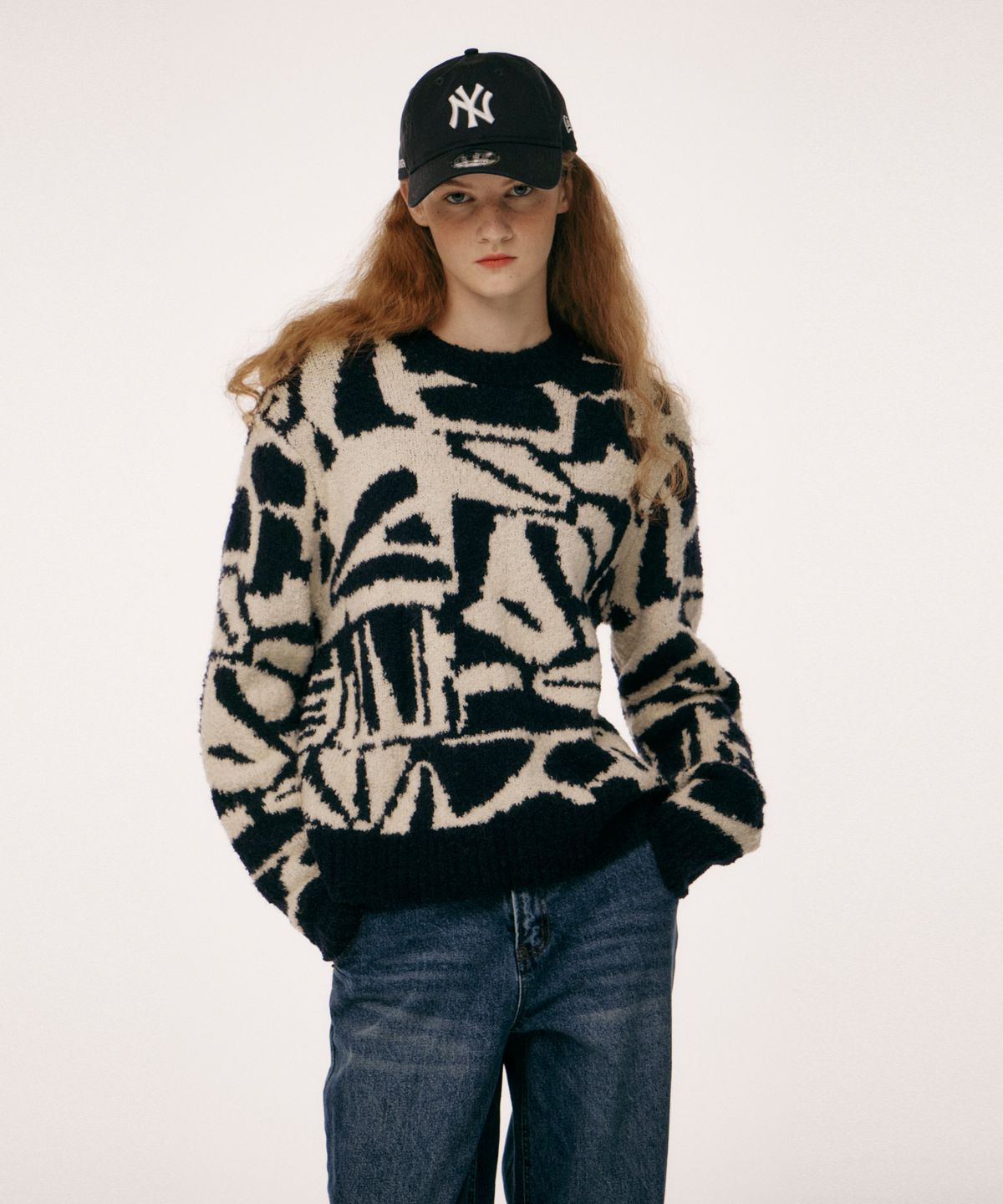 오픈도어스튜디오(OPENDOORSTUDIO) like pattern knit navy