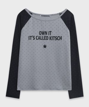 온잇스타 원숄더 배색 롱 슬리브 연소라