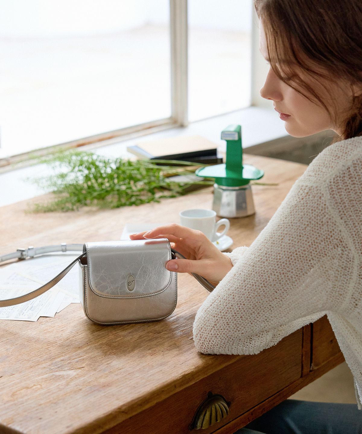 오에르(OER) Leny Mini Bag - Silver