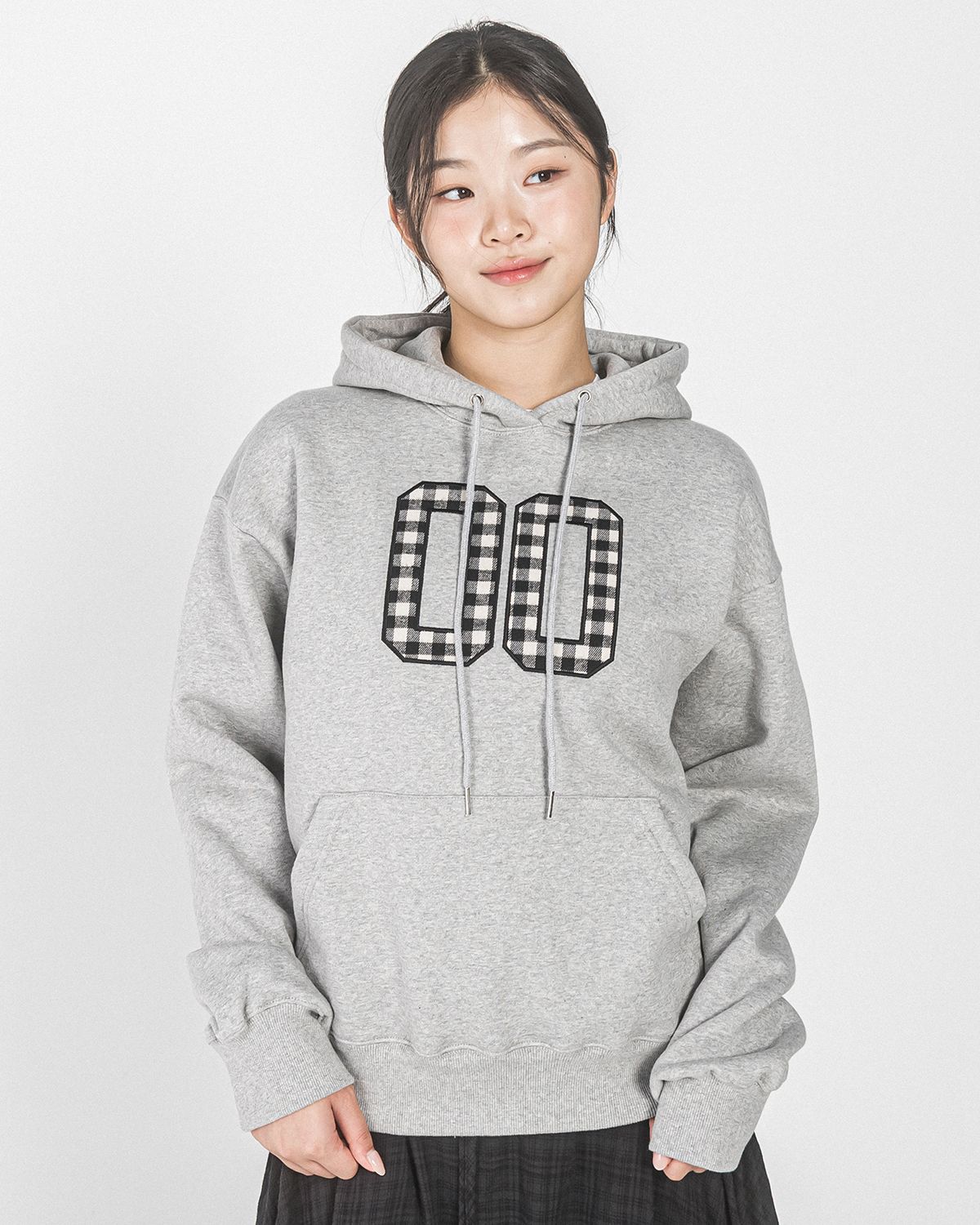 해비즘(HAVISM) 00 CHECK PATCH HOOD(GREY)