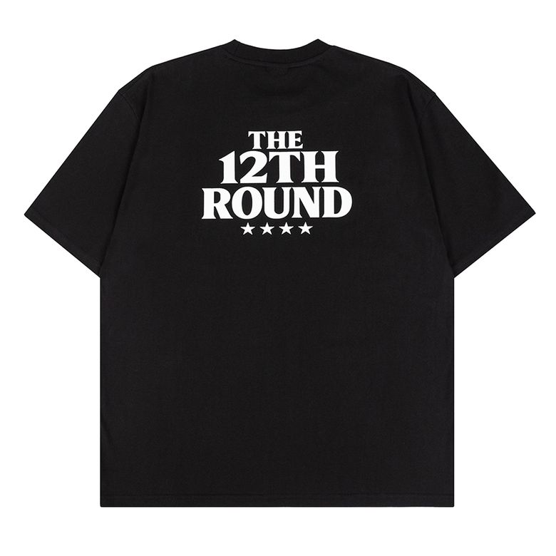 BLACK Oversized T-Shirt THE 12TH ROUND simple Logo