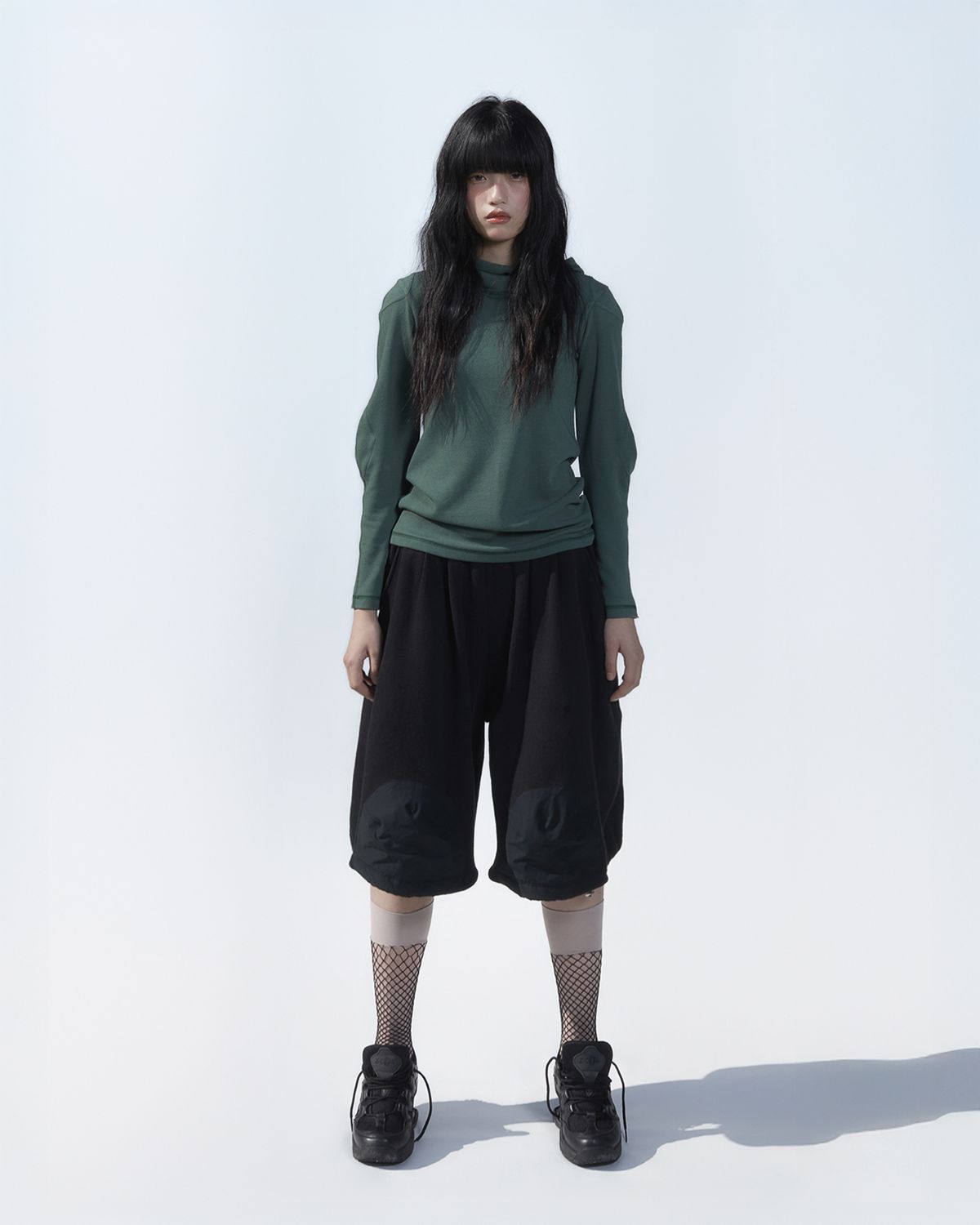 에키에타(EKIETA) Knurl Hoodie in Green
