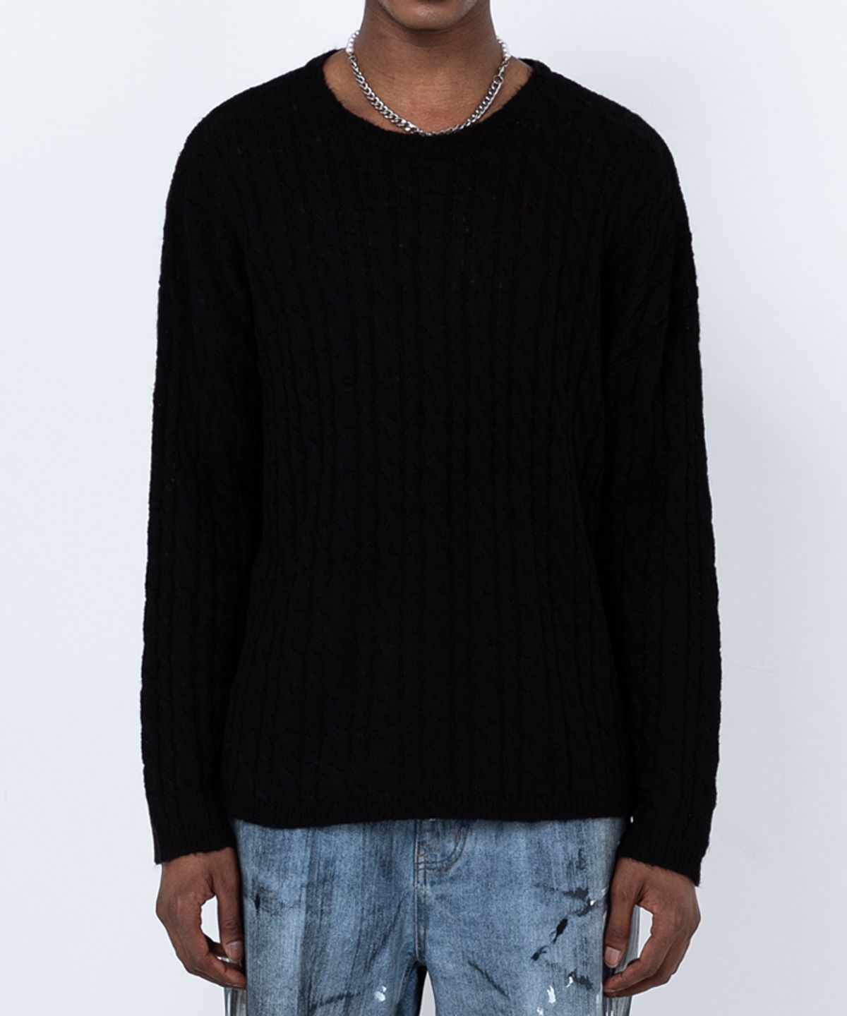스트라이크(STRIKE) Luxe Twist Cable Knit (BLACK)