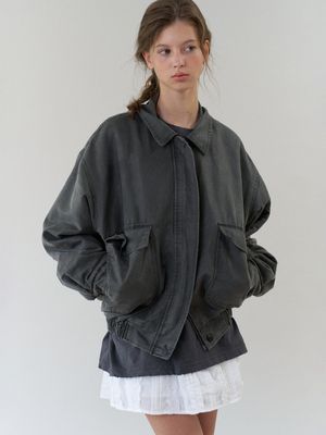 90s 가먼츠 워싱 점퍼 (애쉬 블랙)