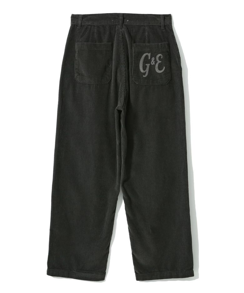 Corduroy Loose-Fit Pants (dark green)